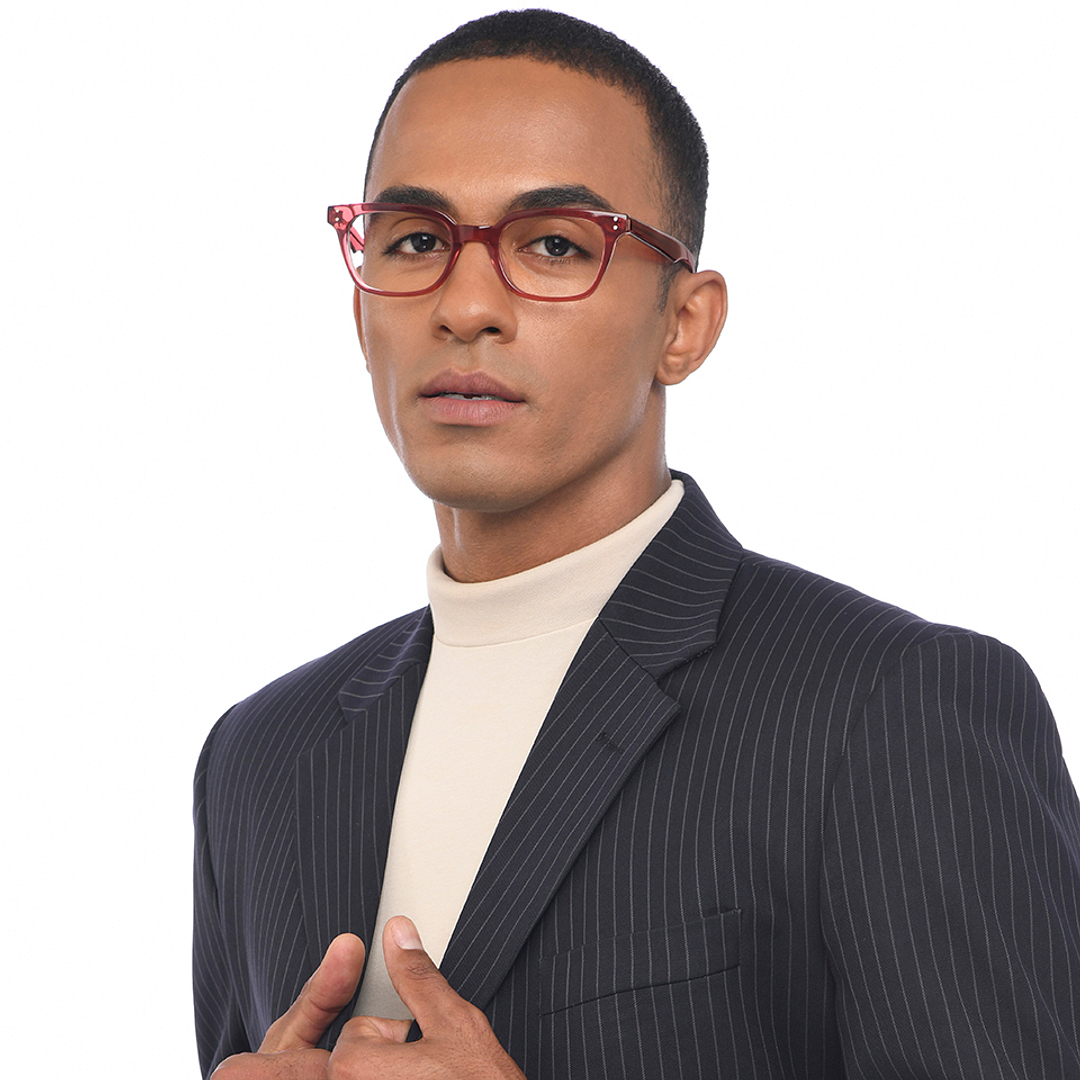 John Jacobs Pink Full Rim Rectangle right side