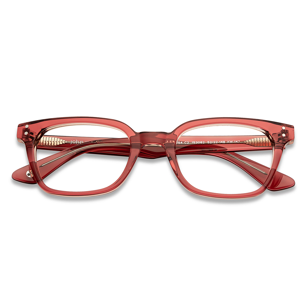 John Jacobs Pink Full Rim Rectangle left side