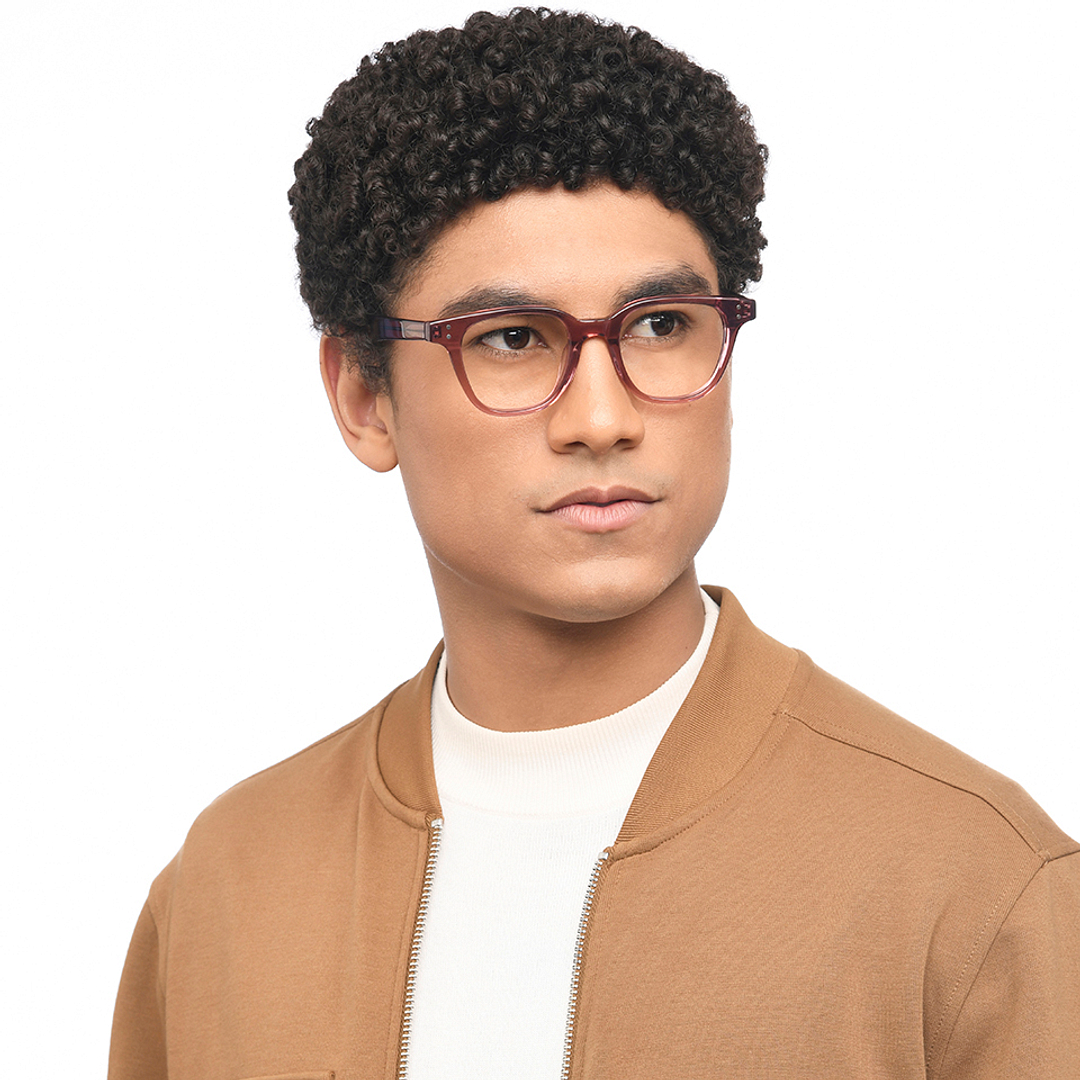 John Jacobs Pink Full Rim Square left side