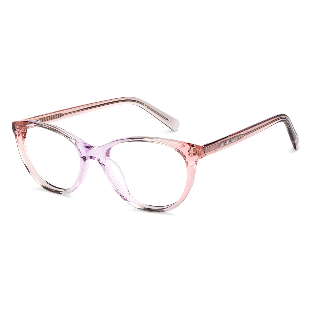 John Jacobs Pink Transparent Full Rim Cat Eye right side