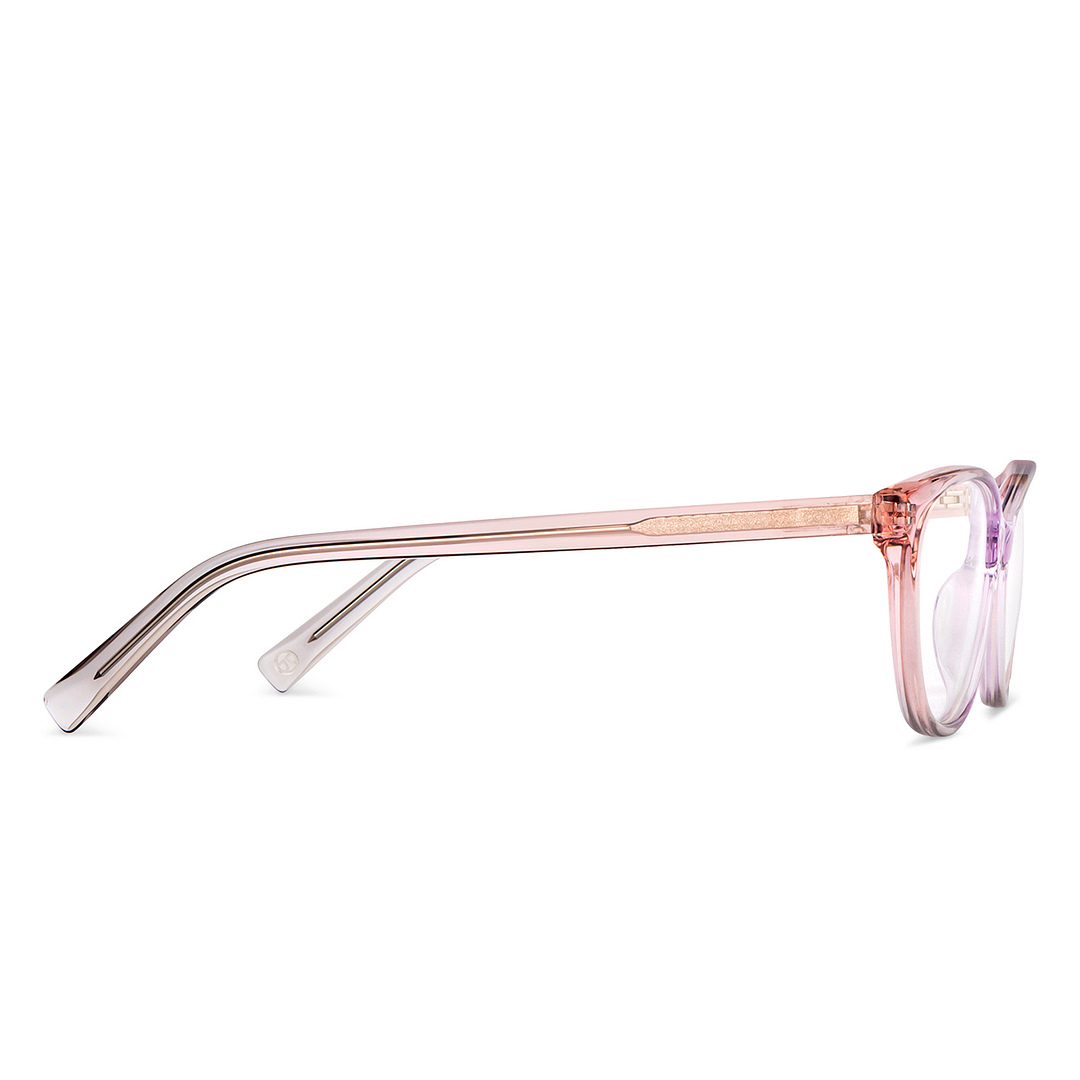 John Jacobs Pink Transparent Full Rim Cat Eye right side