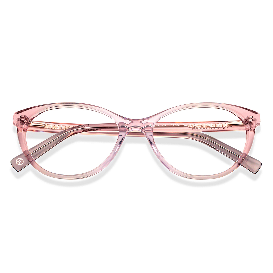 John Jacobs Pink Transparent Full Rim Cat Eye right side
