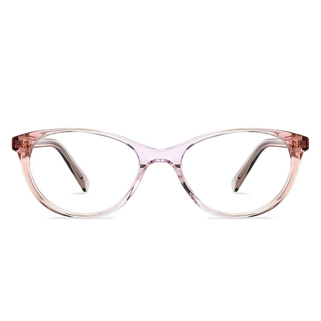 John Jacobs Pink Transparent Full Rim Cat Eye left side