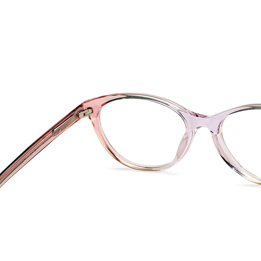 John Jacobs Pink Transparent Full Rim Cat Eye right side