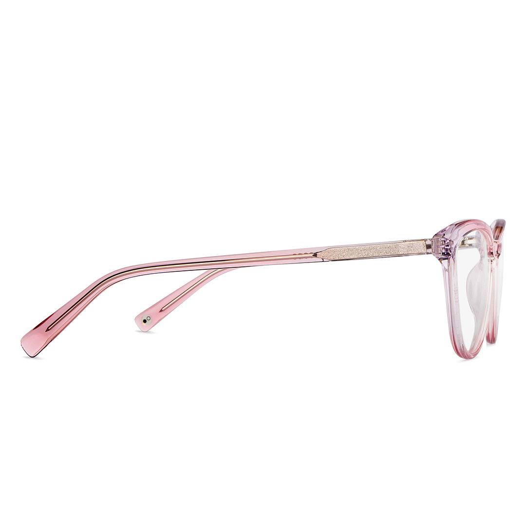 John Jacobs Online Pink Transparent Full Rim Cat Eye left side