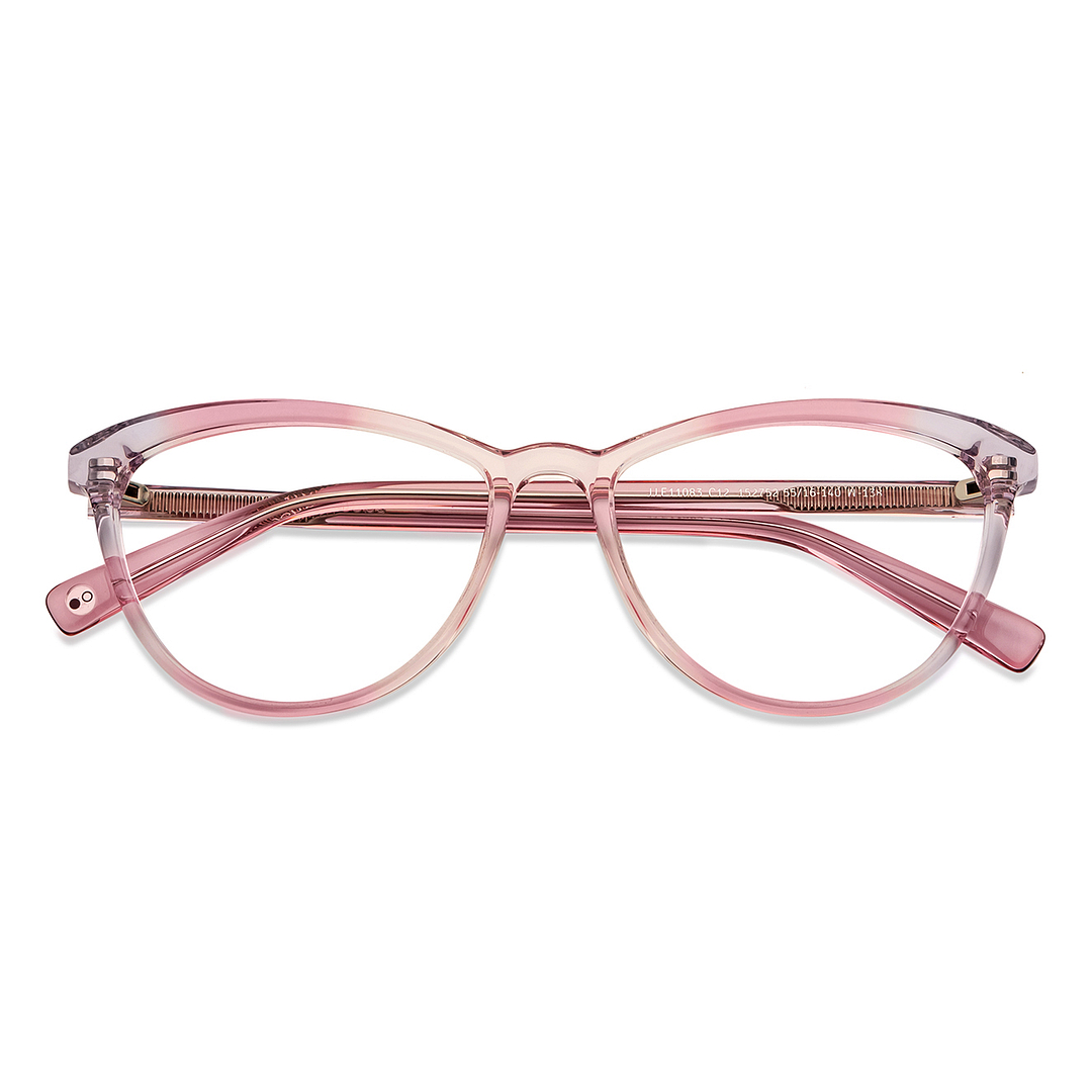 John Jacobs Online Pink Transparent Full Rim Cat Eye left side