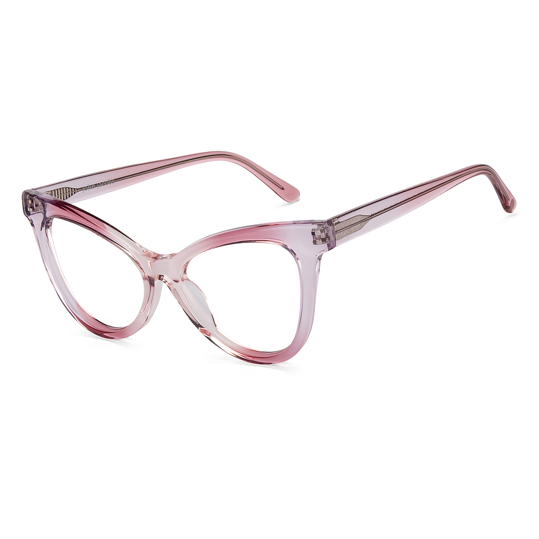 John Jacobs Online Pink Transparent Full Rim Cat Eye right side
