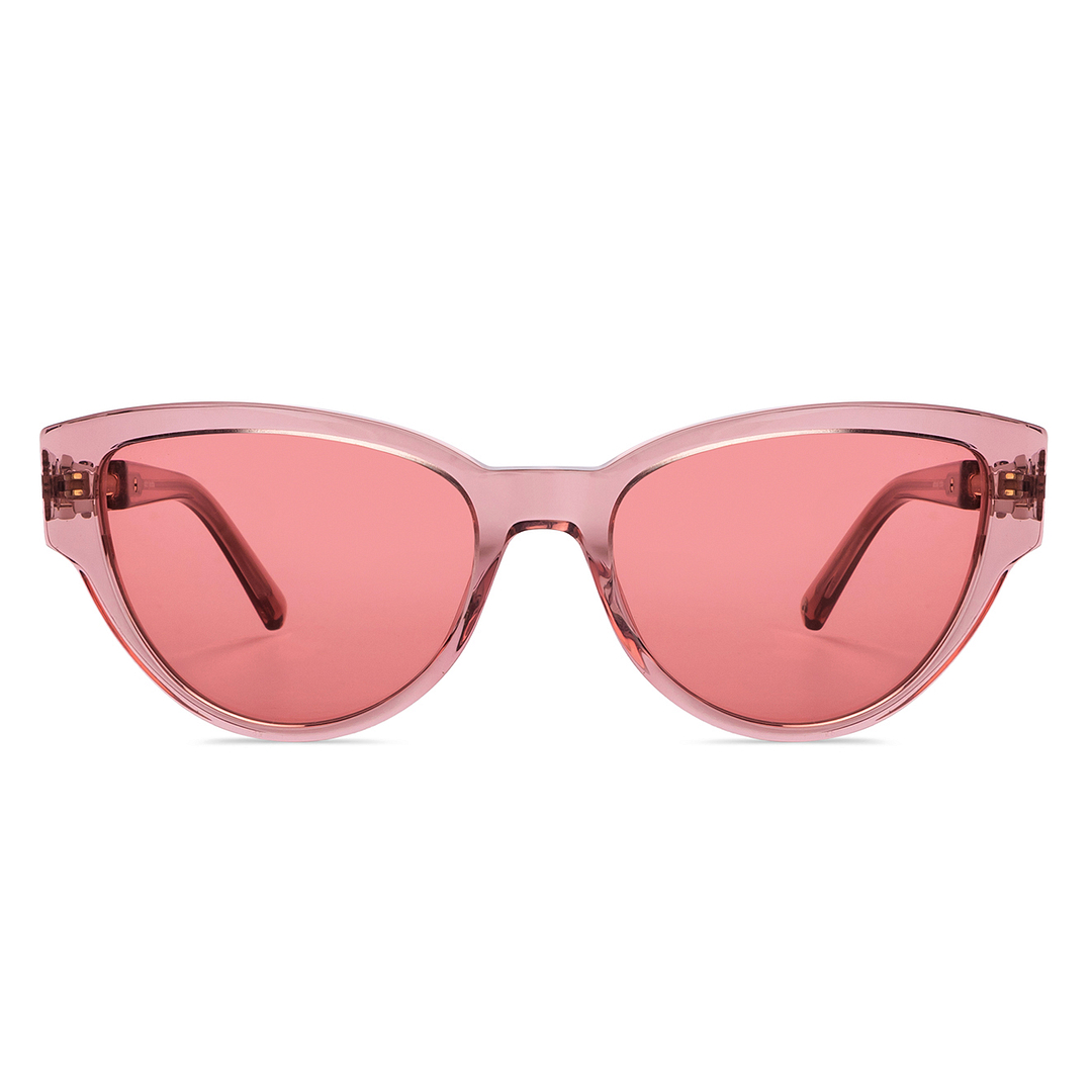 John Jacobs Online Pink Transparent Full Rim Cat Eye left side