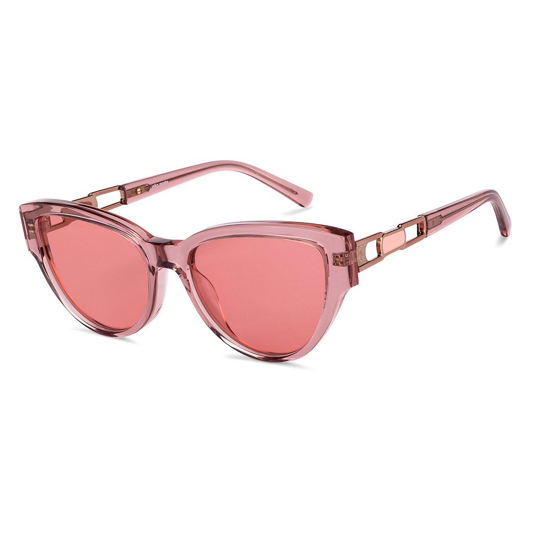 John Jacobs Online Pink Transparent Full Rim Cat Eye right side