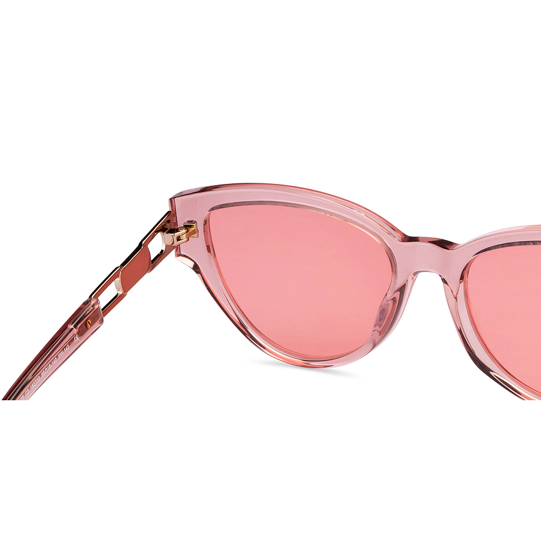 John Jacobs Online Pink Transparent Full Rim Cat Eye right side