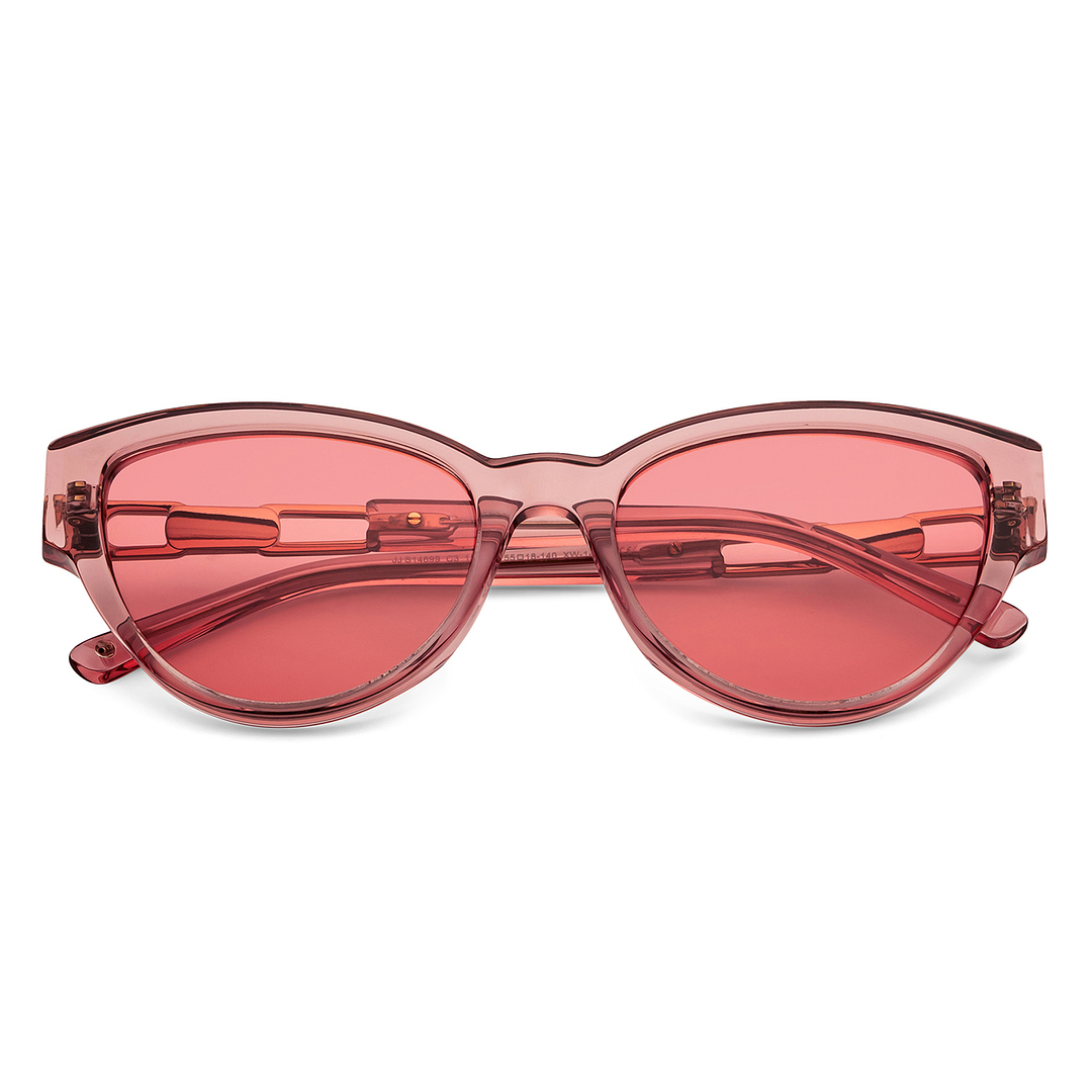 John Jacobs Online Pink Transparent Full Rim Cat Eye left side