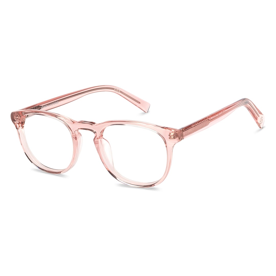 John Jacobs Pink Transparent Full Rim Round right side