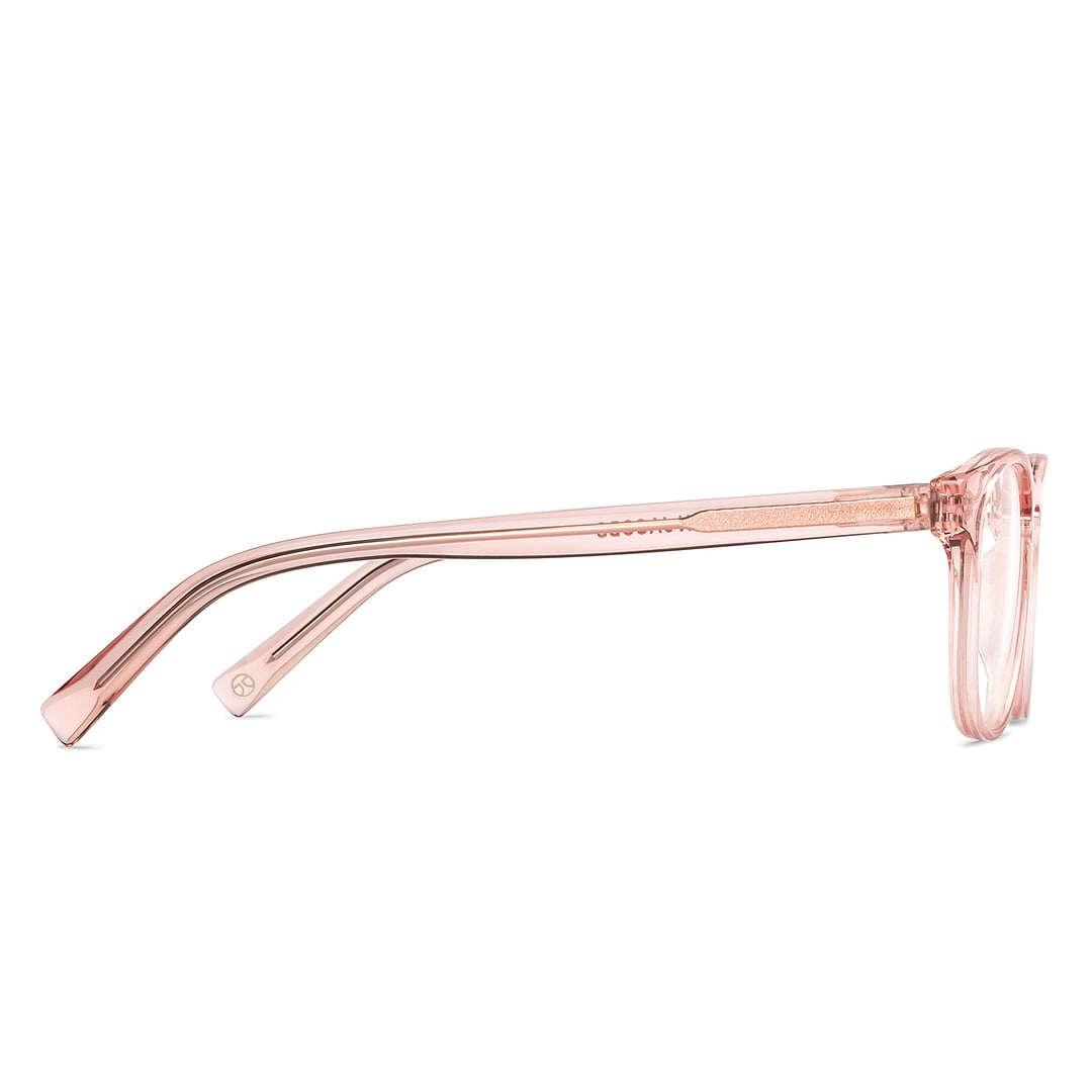 John Jacobs Pink Transparent Full Rim Round left side