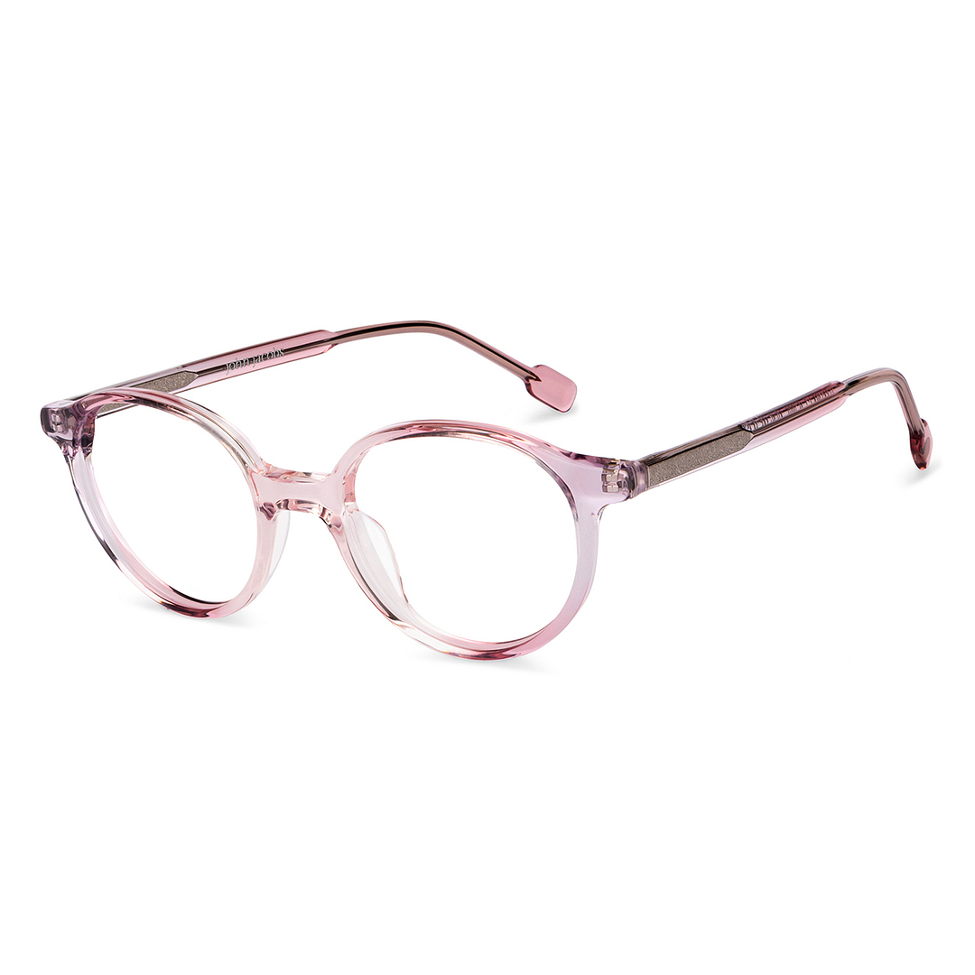 John Jacobs Online Pink Transparent Full Rim Round right side
