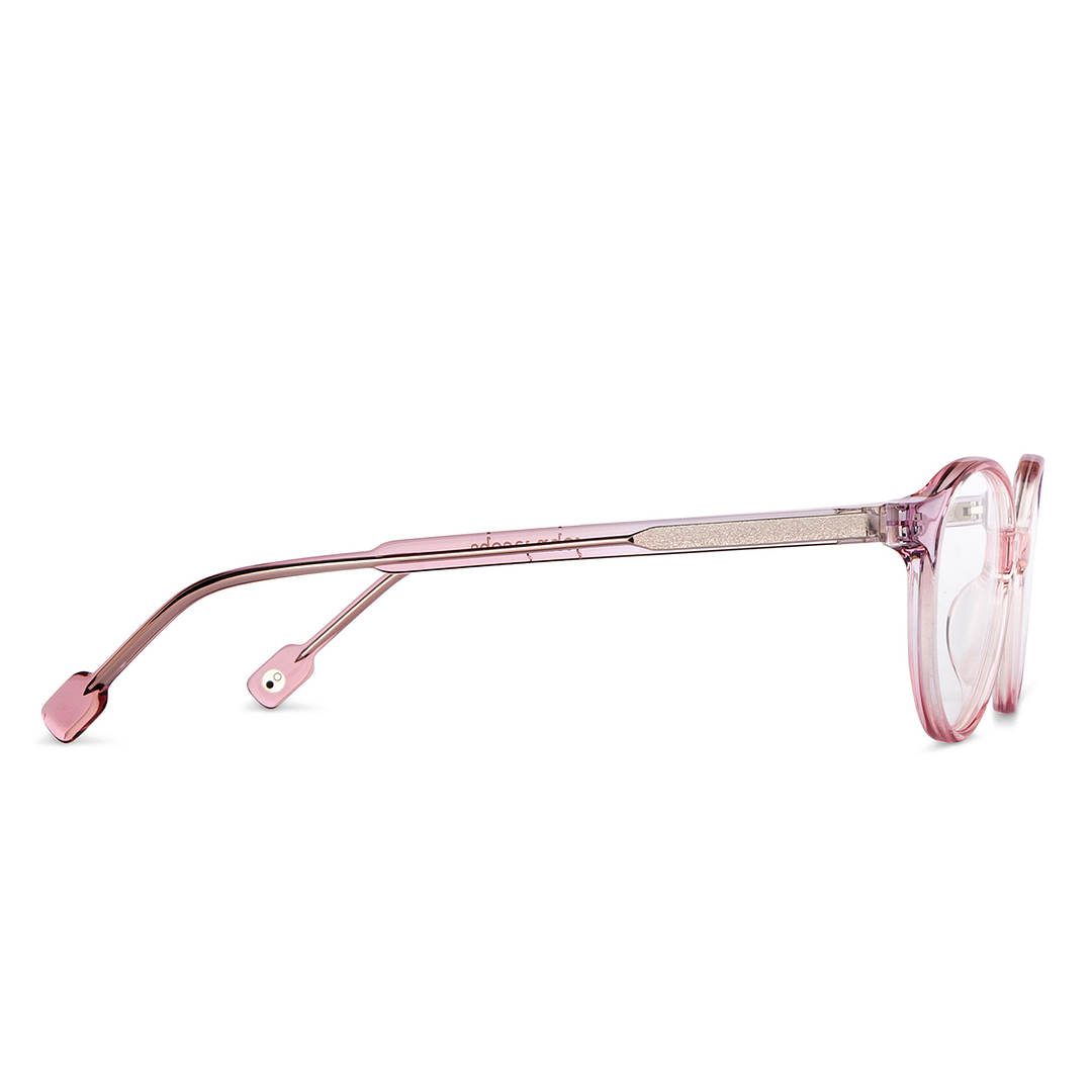 John Jacobs Online Pink Transparent Full Rim Round left side