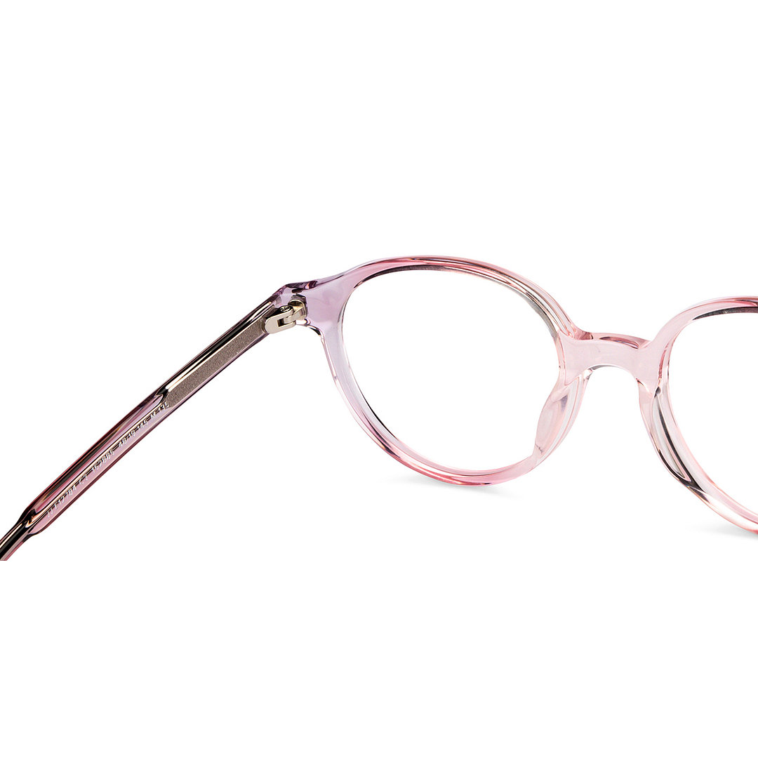 John Jacobs Online Pink Transparent Full Rim Round right side