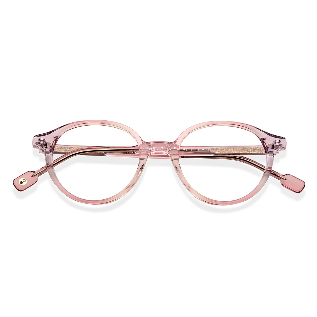 John Jacobs Online Pink Transparent Full Rim Round left side