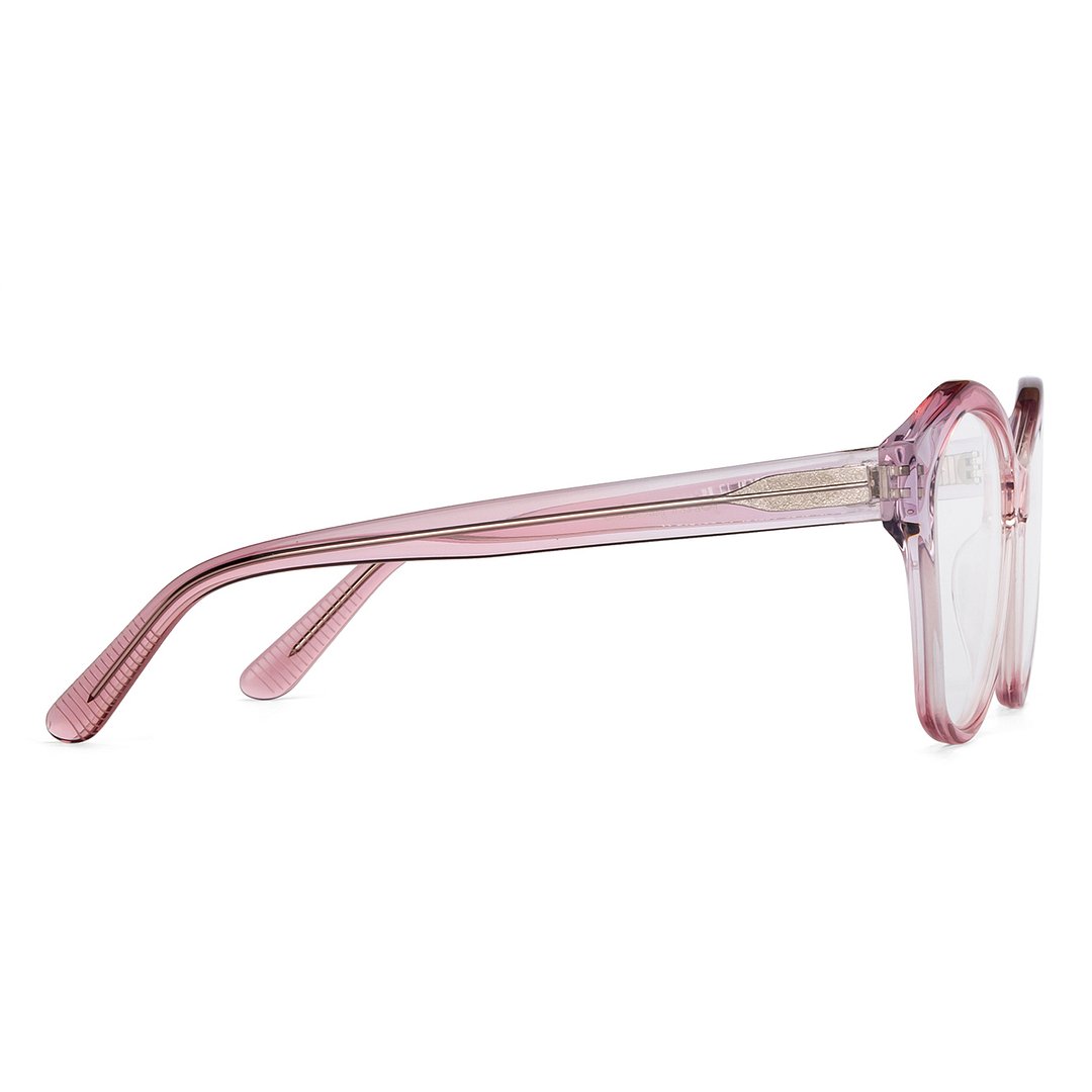 John Jacobs Online Pink Transparent Full Rim Cat Eye left side