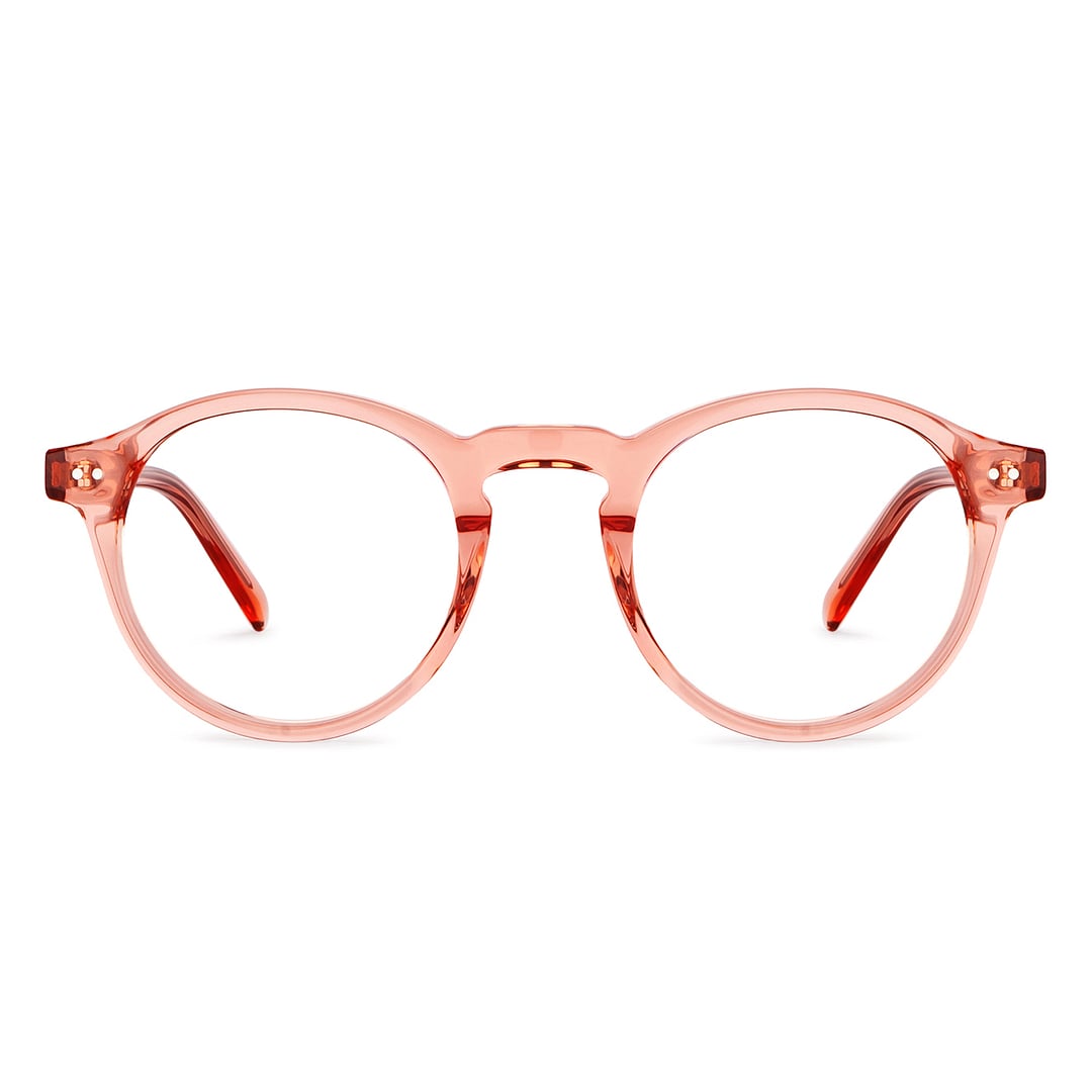 John Jacobs Pink Transparent Full Rim Round left side