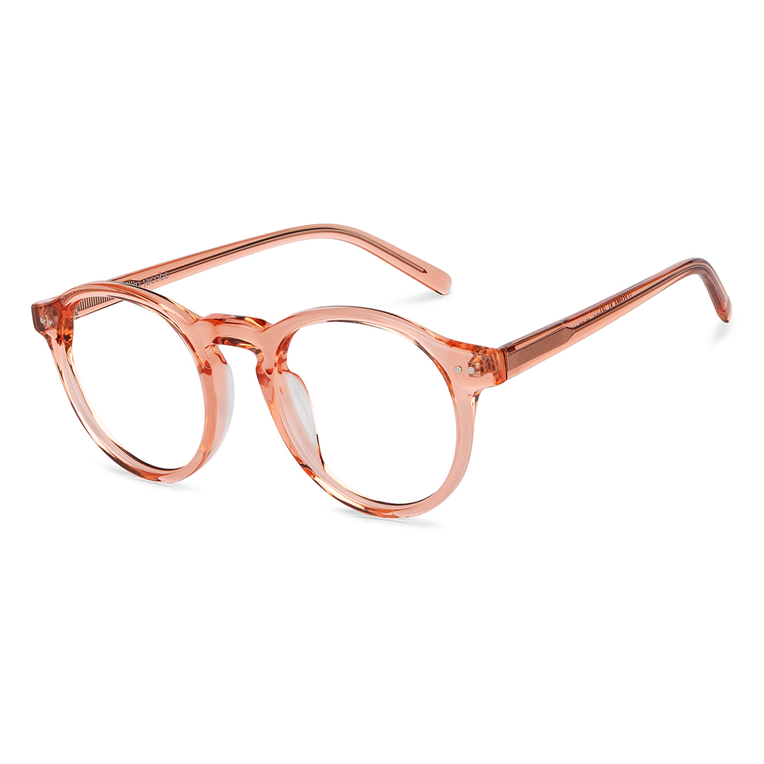 John Jacobs Pink Transparent Full Rim Round right side