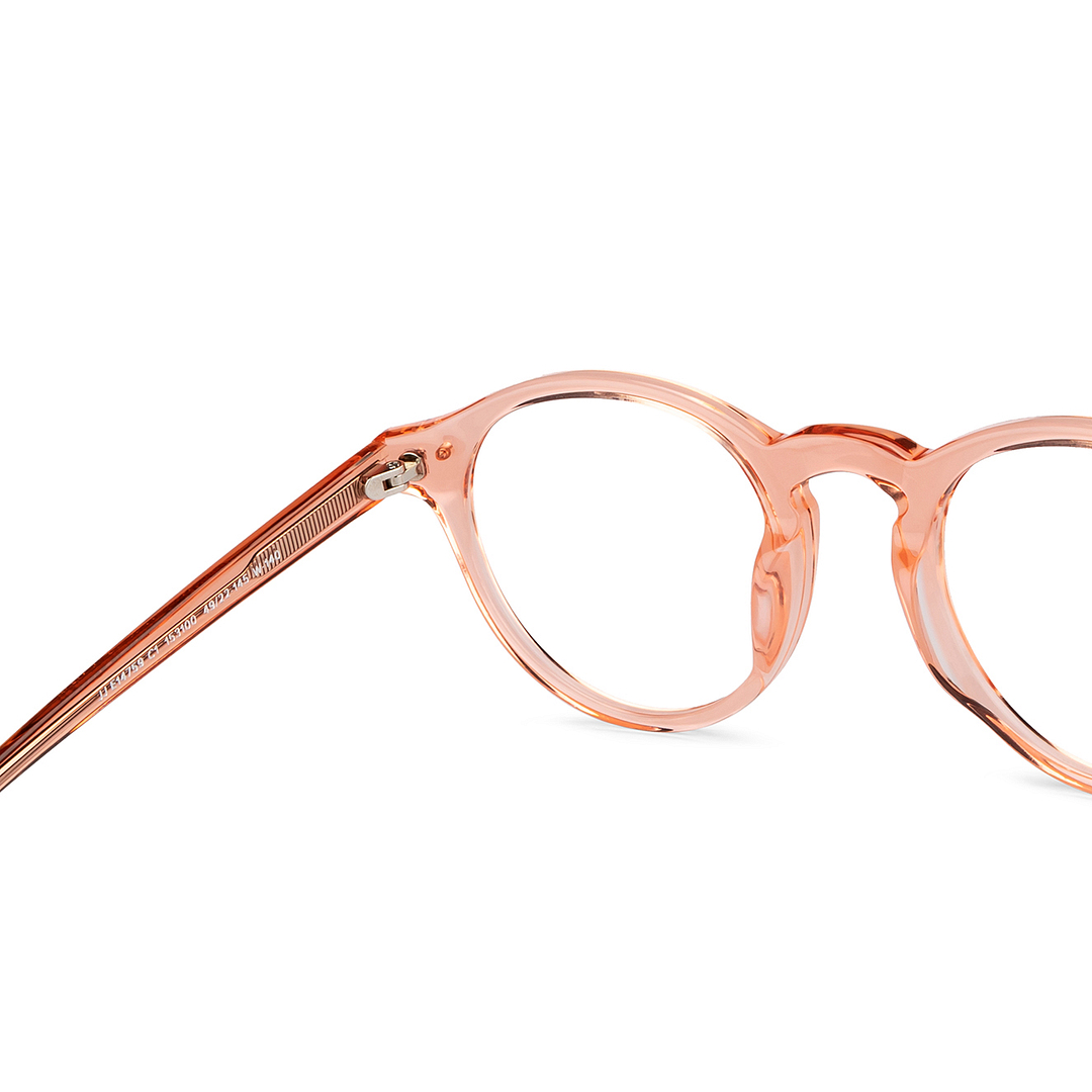 John Jacobs Pink Transparent Full Rim Round right side