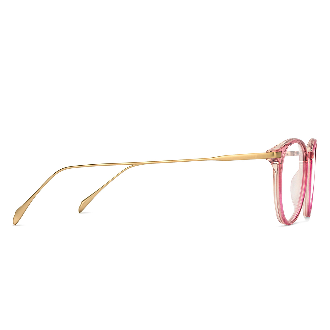 John Jacobs Pink Transparent Full Rim Round left side