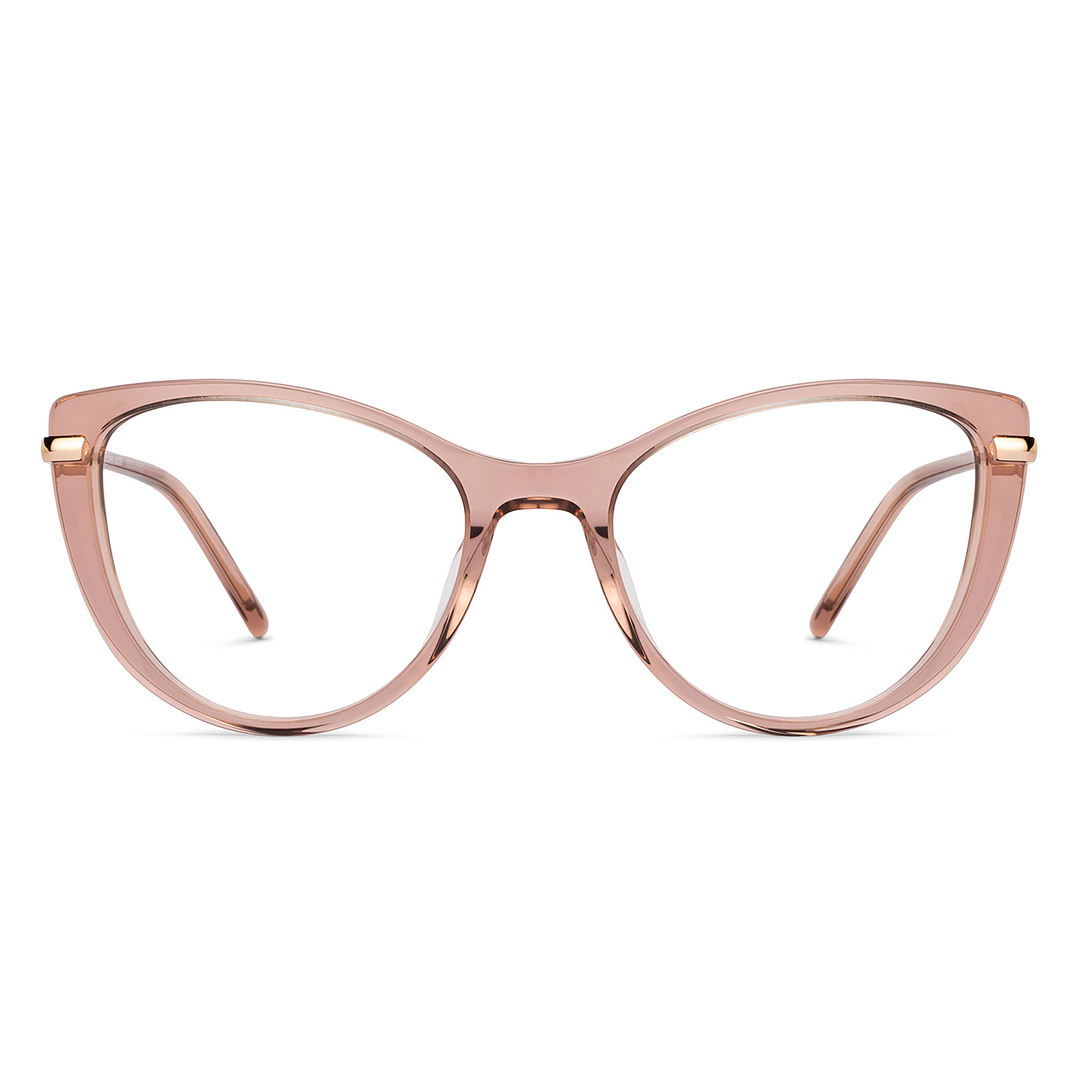 John Jacobs Pink Transparent Full Rim Cat Eye left side