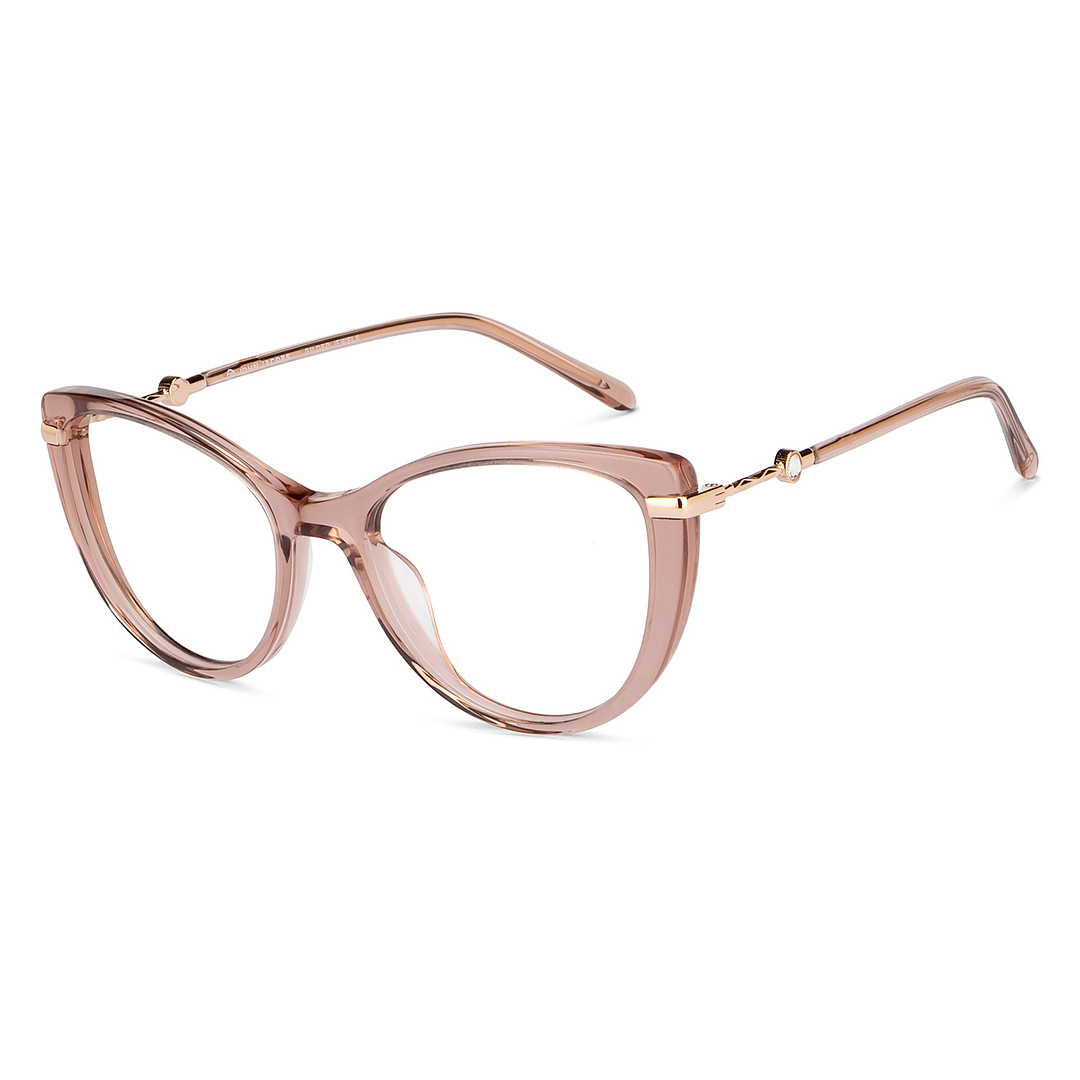 John Jacobs Pink Transparent Full Rim Cat Eye right side