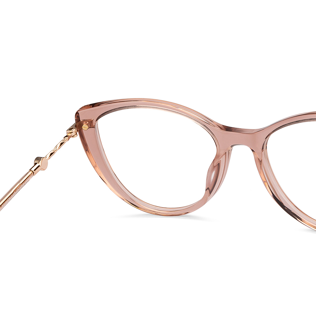 John Jacobs Pink Transparent Full Rim Cat Eye right side