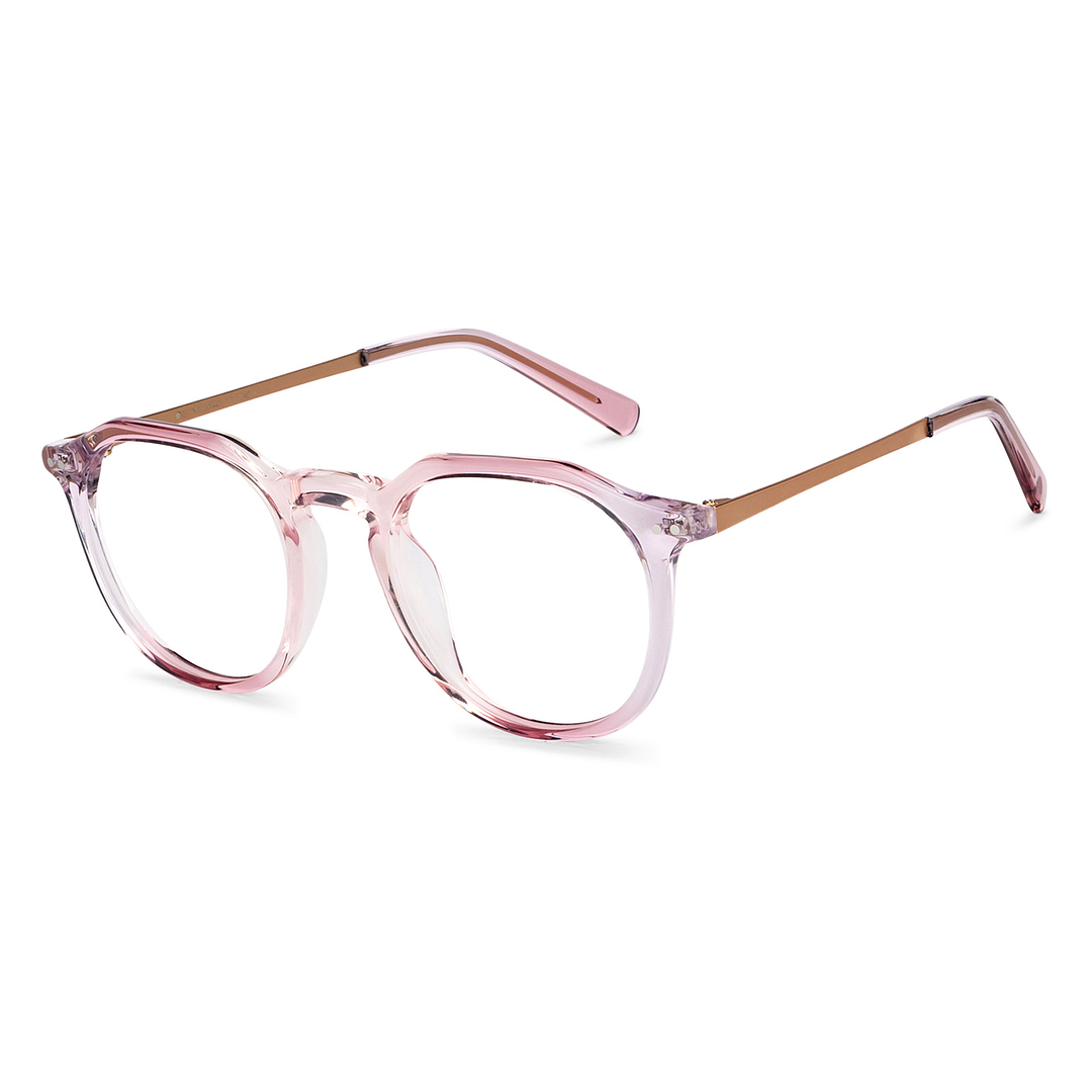 John Jacobs Online Pink Transparent Full Rim Round right side
