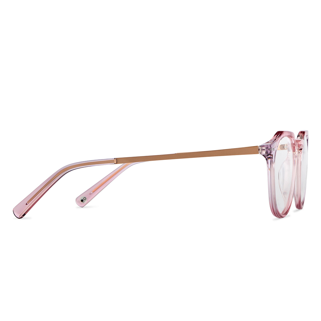 John Jacobs Online Pink Transparent Full Rim Round left side