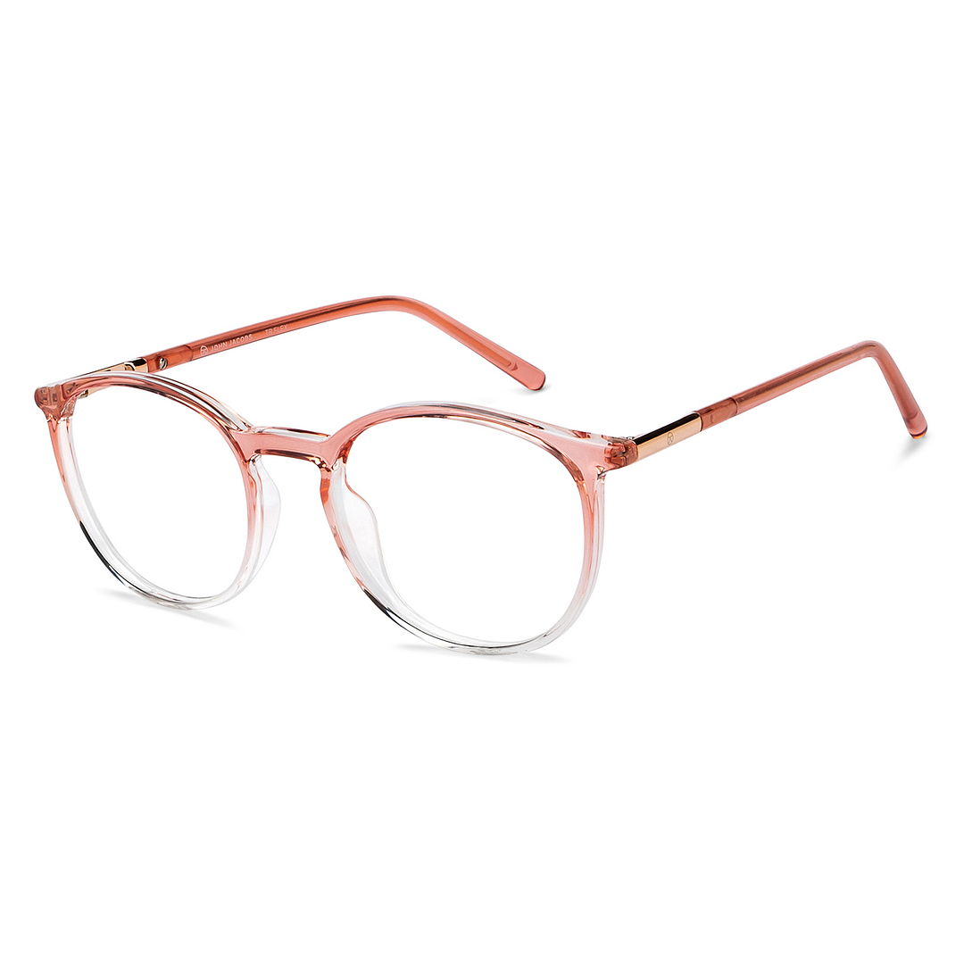 John Jacobs Online Pink Transparent Full Rim Round right side