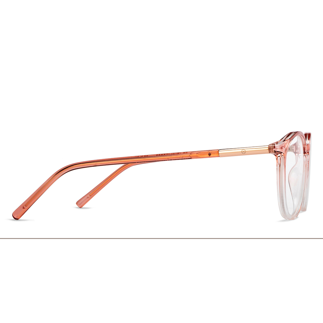 John Jacobs Online Pink Transparent Full Rim Round left side