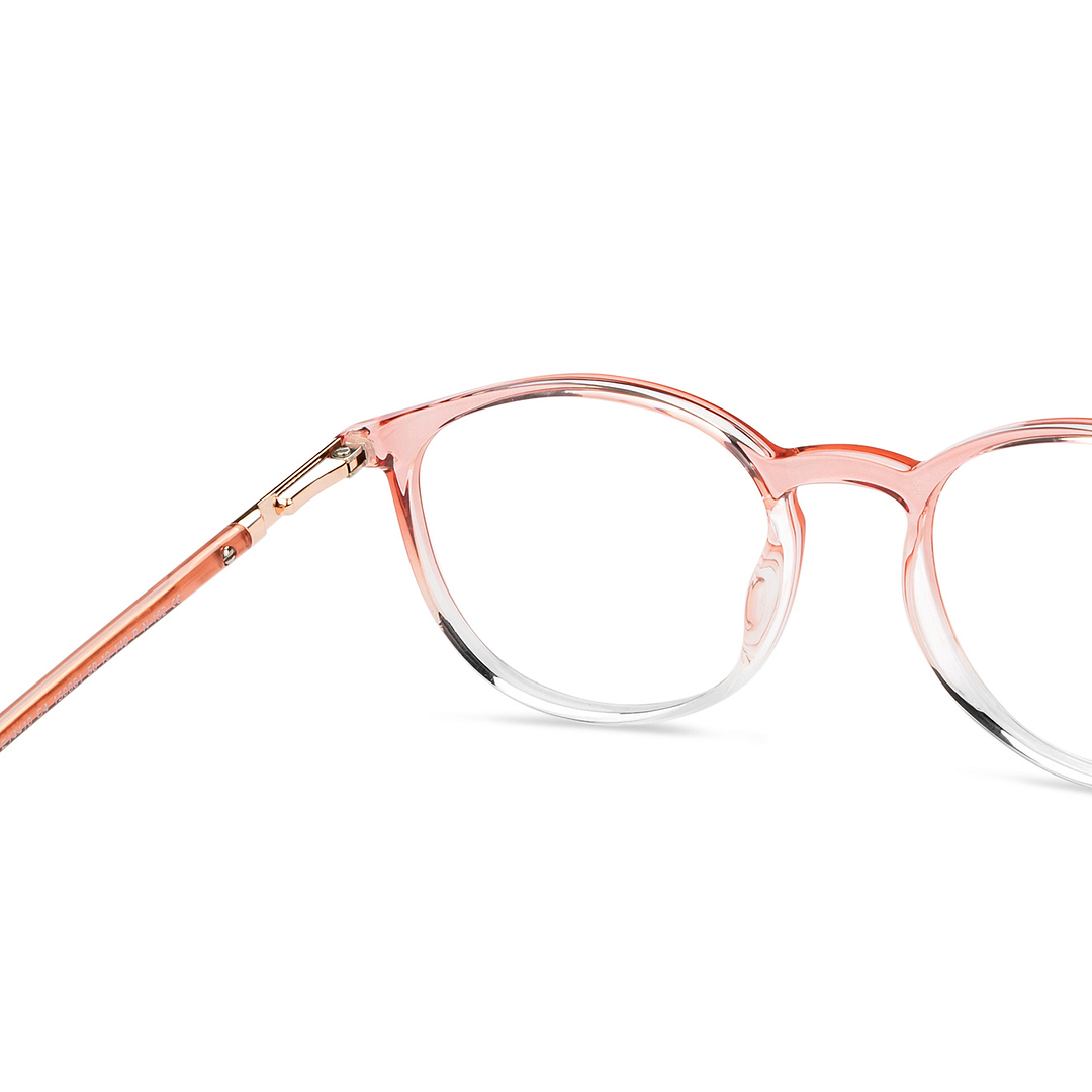 John Jacobs Online Pink Transparent Full Rim Round right side