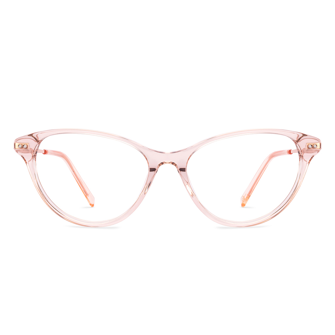 John Jacobs Pink Transparent Full Rim Cat Eye right side