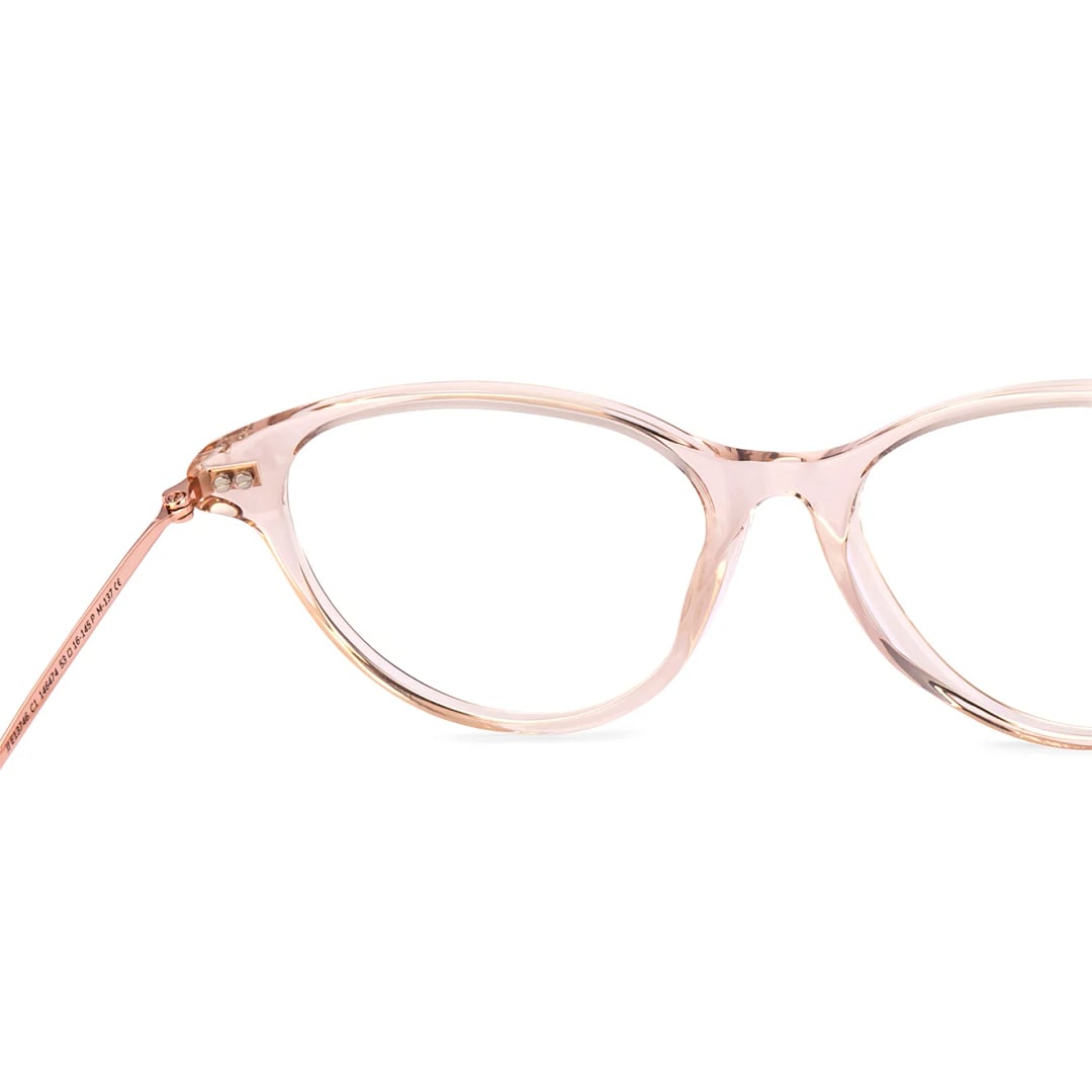 John Jacobs Pink Transparent Full Rim Cat Eye right side