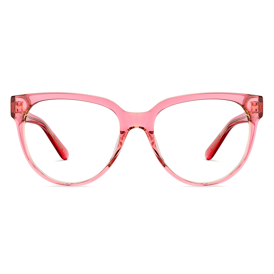 John Jacobs Pink Transparent Full Rim Cat Eye left side