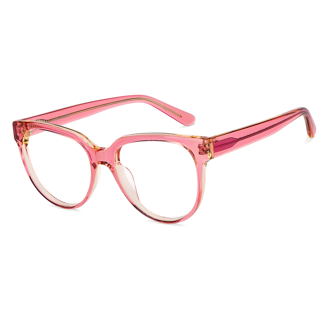 John Jacobs Pink Transparent Full Rim Cat Eye right side