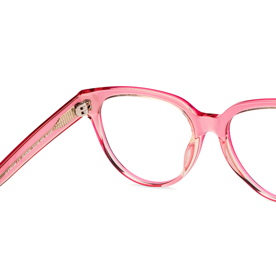 John Jacobs Pink Transparent Full Rim Cat Eye right side