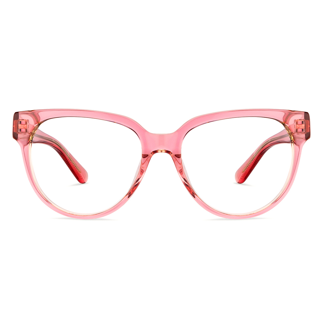 John Jacobs Pink Transparent Full Rim Cat Eye left side