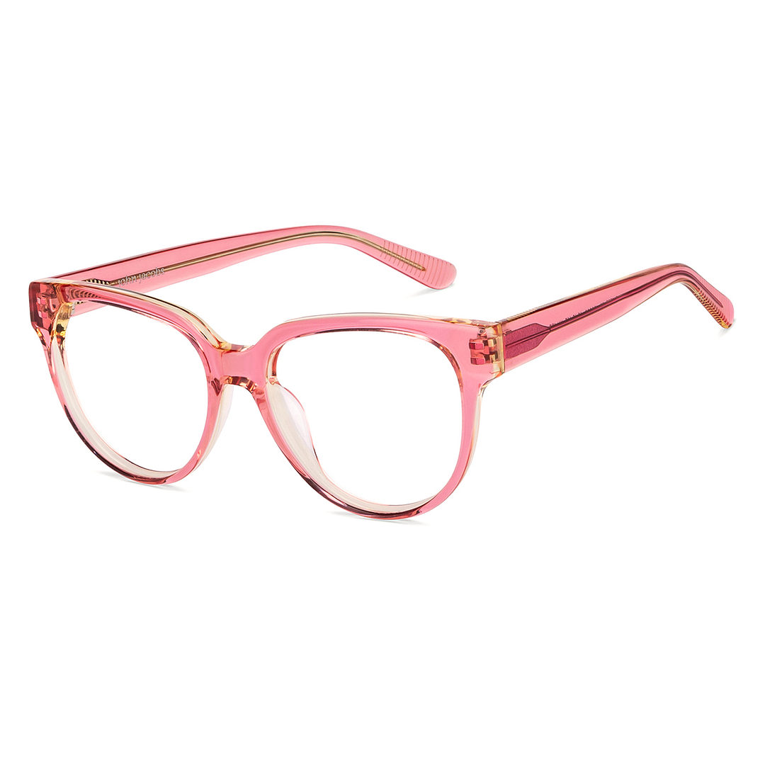 John Jacobs Pink Transparent Full Rim Cat Eye right side