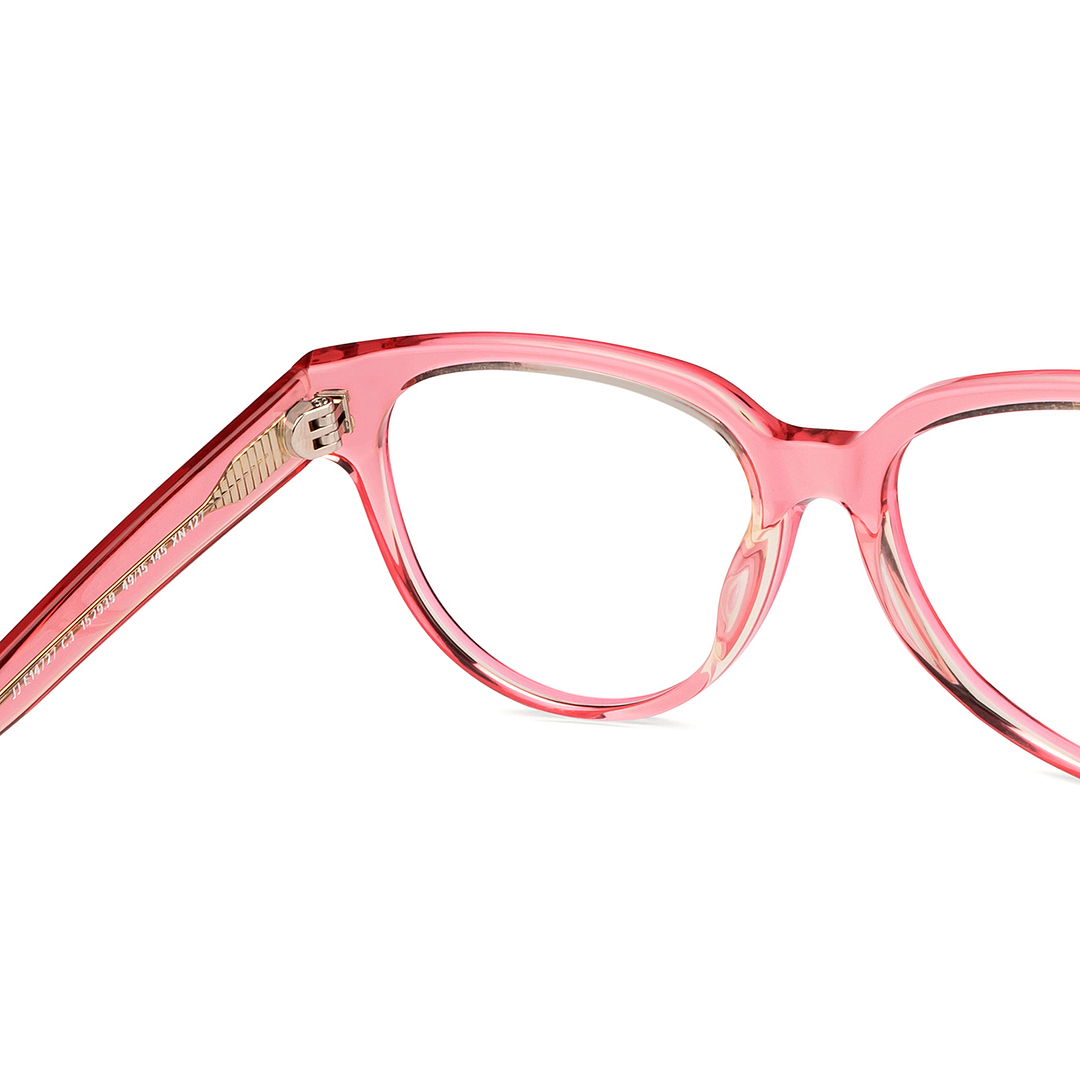 John Jacobs Pink Transparent Full Rim Cat Eye right side
