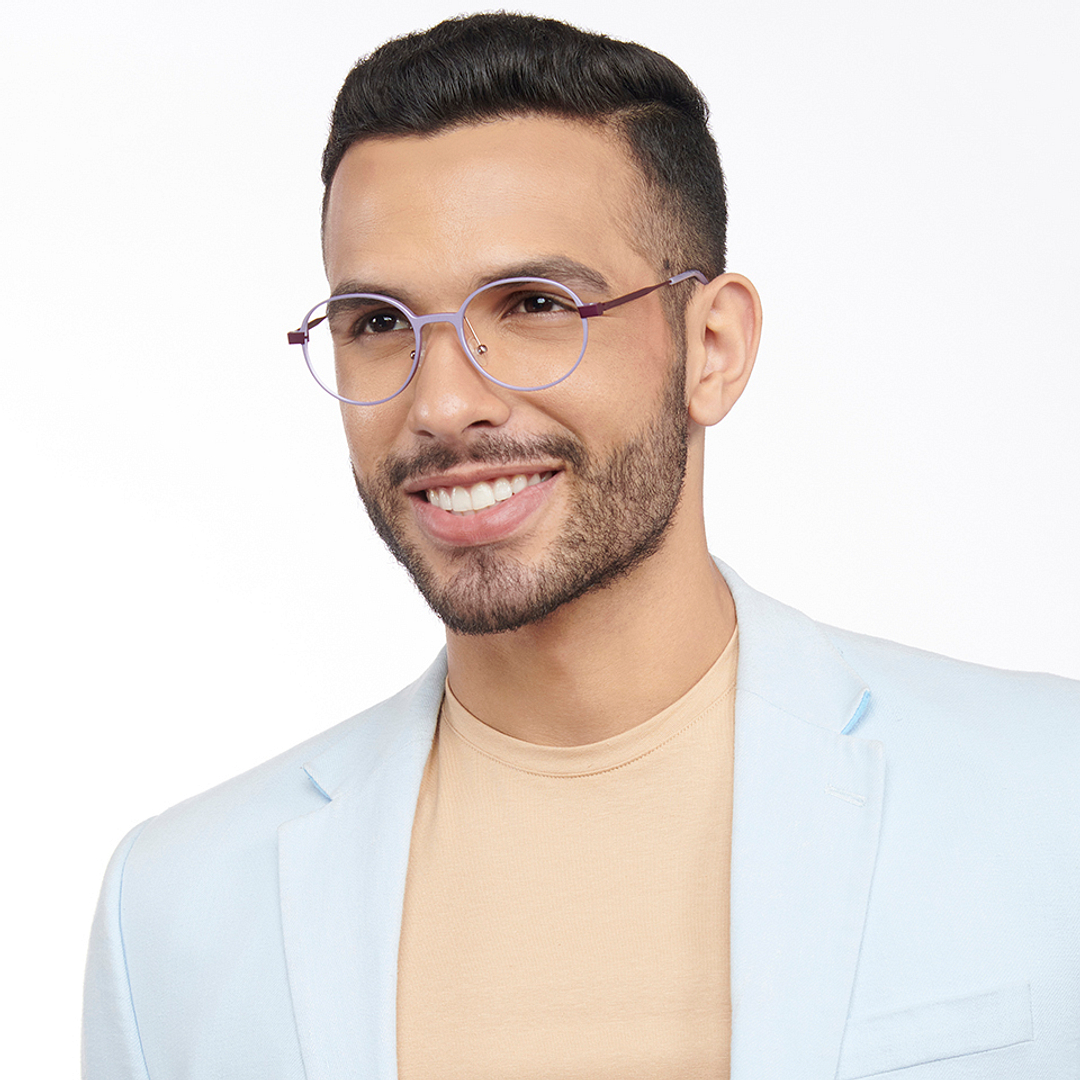 John Jacobs Purple Full Rim Round left side