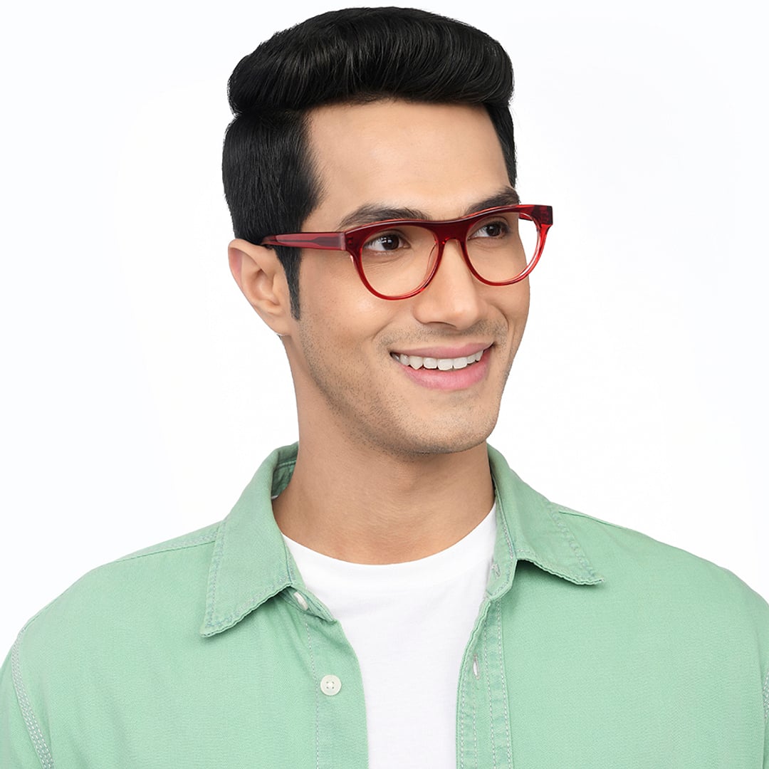 John Jacobs Red Full Rim Square right side