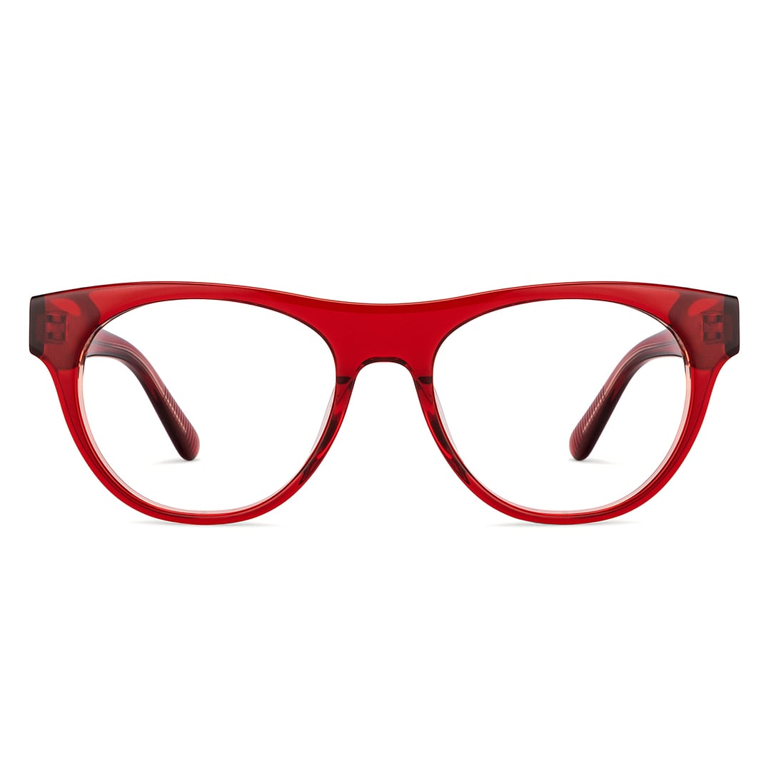 John Jacobs Red Full Rim Square left side