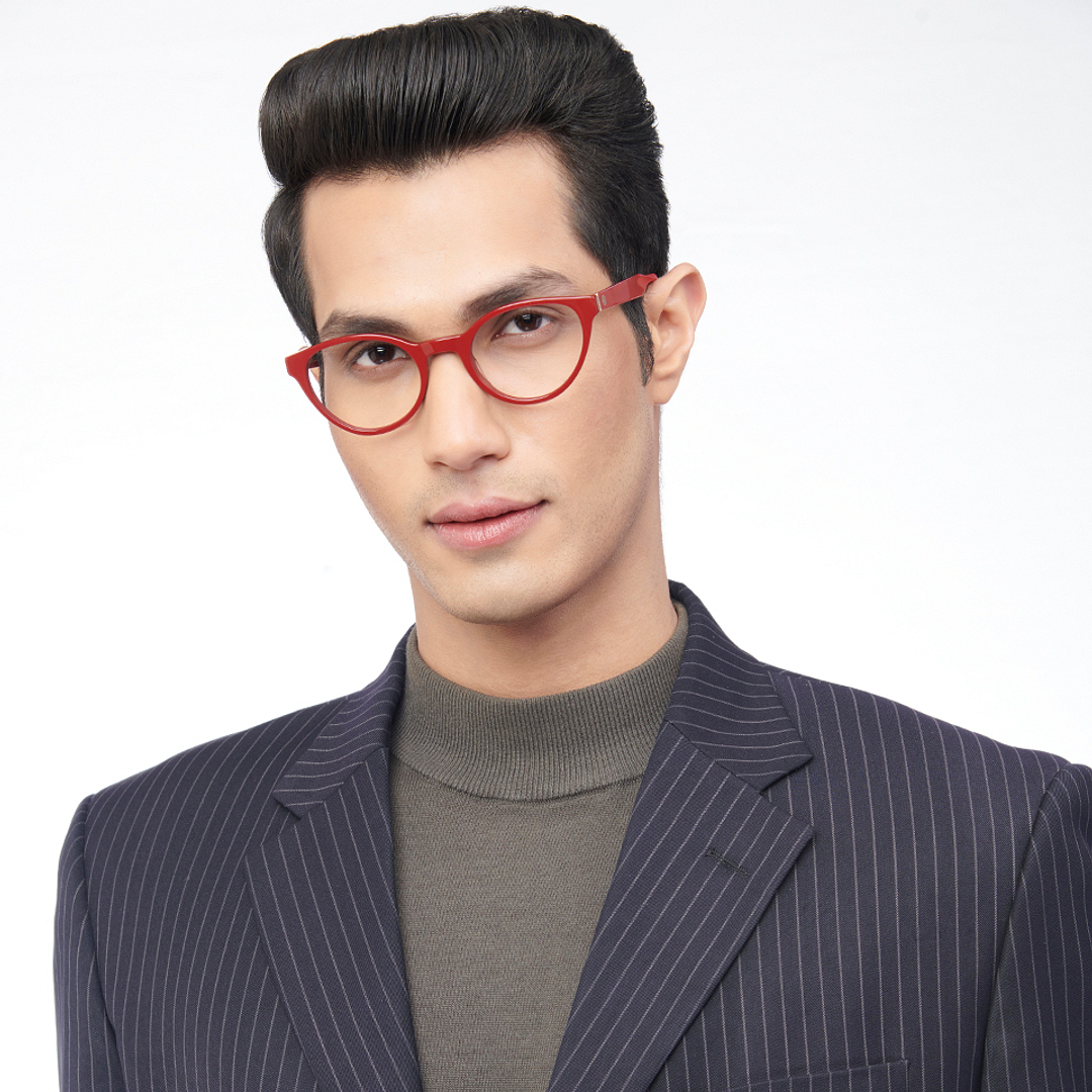 John Jacobs Online Red Full Rim Cat Eye right side