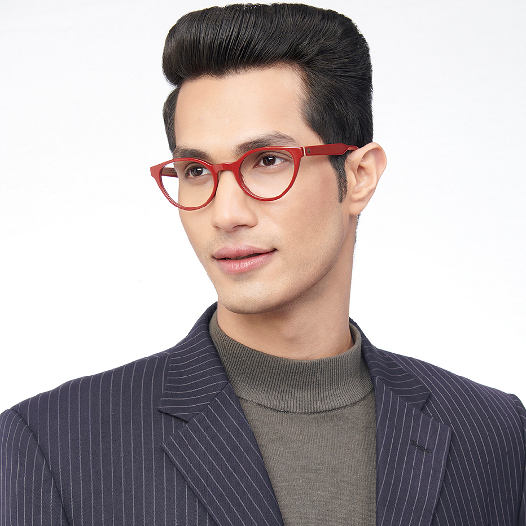 John Jacobs Online Red Full Rim Cat Eye left side