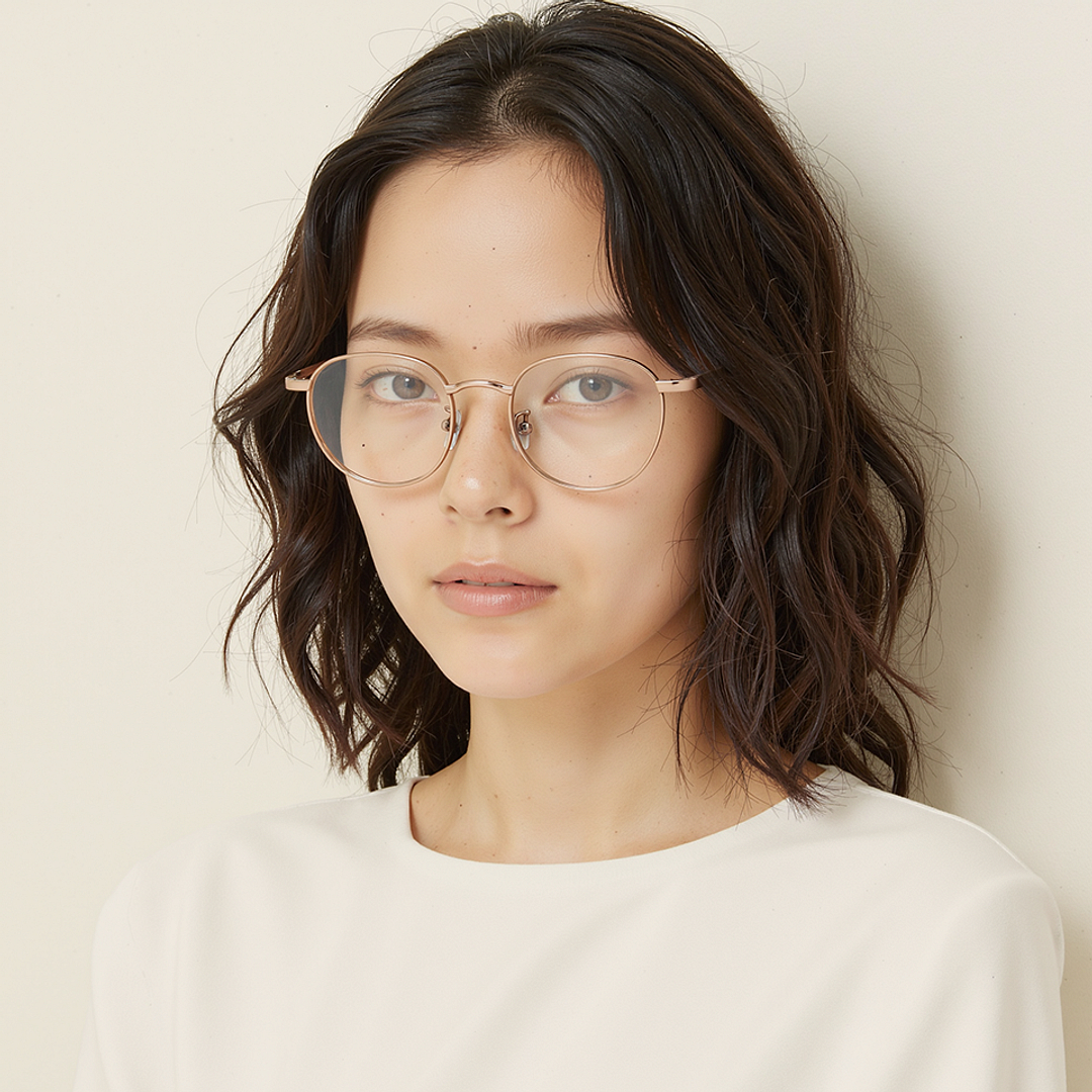 John Jacobs Rose Gold Full Rim Round left side