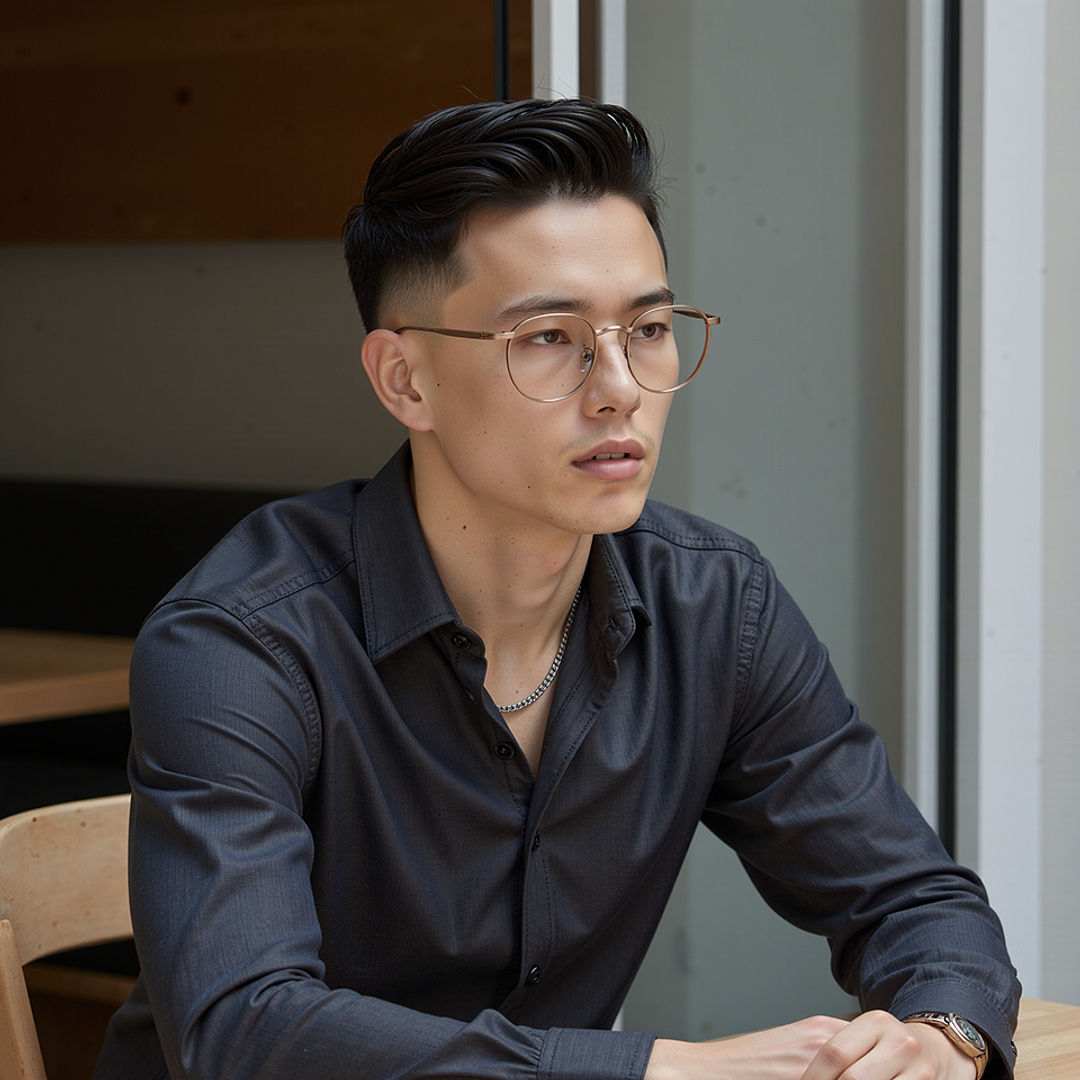 John Jacobs Rose Gold Full Rim Round left side