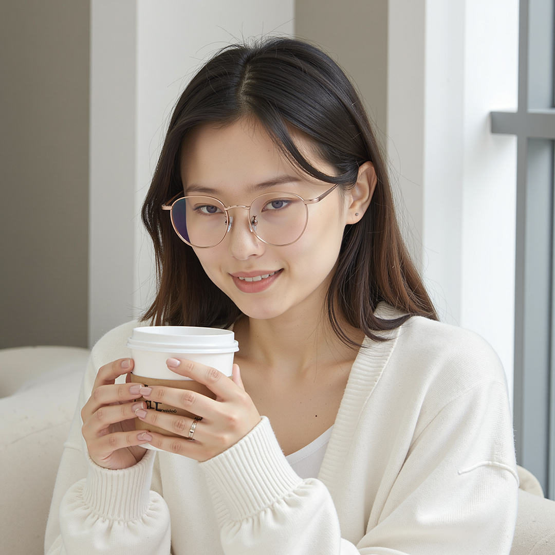 John Jacobs Rose Gold Full Rim Round right side